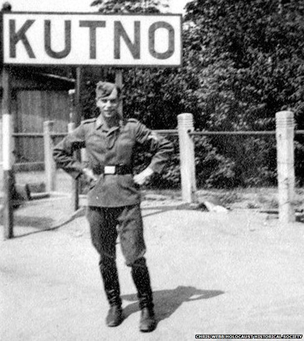 A German soldier in Kutno during World War Two