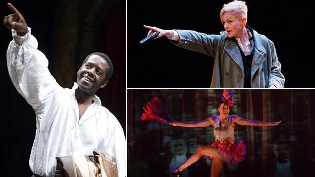 Adrian Lester as Ira Aldridge in Red Velvet, Maxine Peake as Hamlet, Cush Jumbo as Josephine Baker