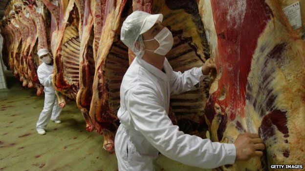 Meat in slaughterhouse