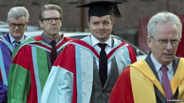 Brian O'Driscoll at graduation ceremony at Queen's University Belfast