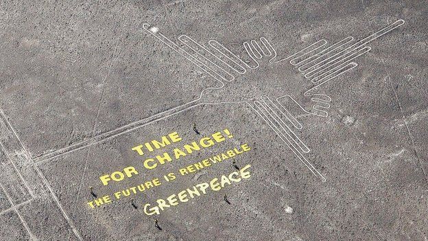 Greenpeace protest at Nazca