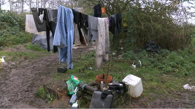 Camp where migrant workers in Wisbech are living