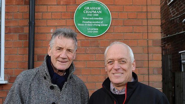 Michael Palin with county council leader Nick Ruston