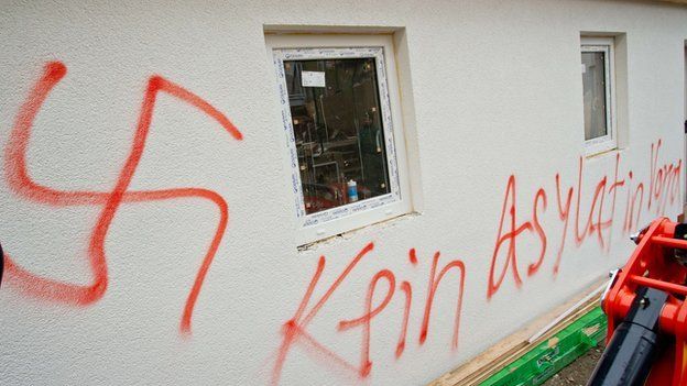 Neo-Nazi graffiti daubed on building in Vorra,