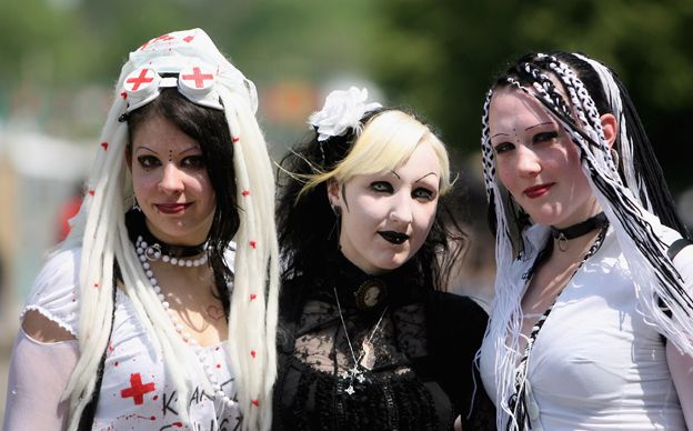 German goth girls at a festival