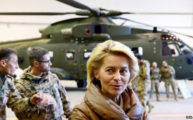 German Defence Minister Ursula von der Leyen in the north Afghan city of Mazar-e-Sharif, 13 December