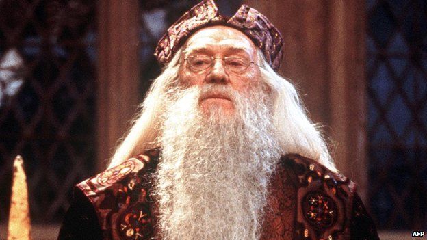 Richard Harris in character as Albus Dumbledore in the Harry Potter films