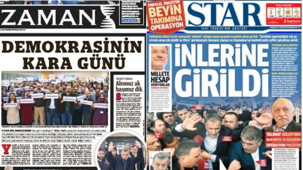 Turkish newspaper front pages