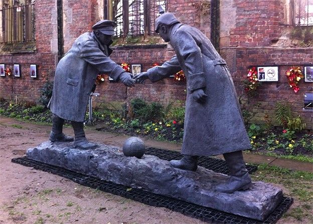 the Christmas truce statue