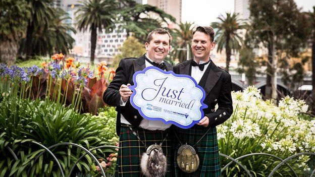 Douglas Pretsell, from Edinburgh, and Peter Gloster, from Melbourne, were due to formalise their marriage in Sydney