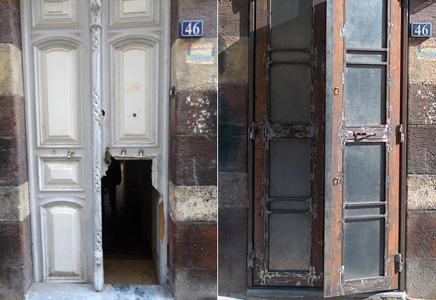 The old and the new doors to the house