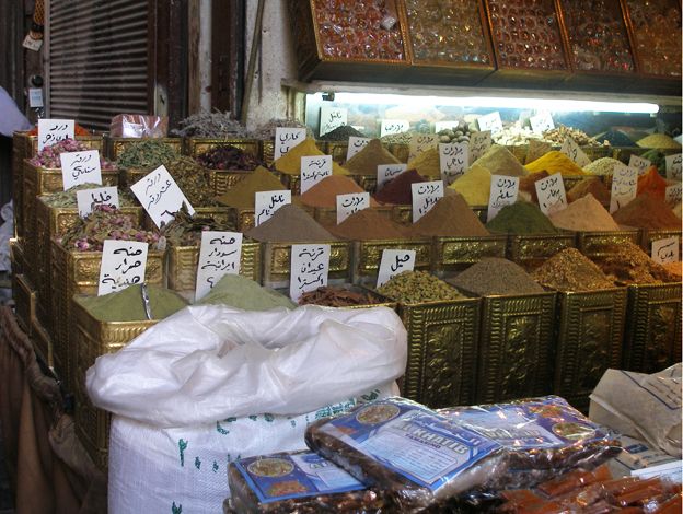 There are still spices in the Bzouriye market, just as in this photo from 2012