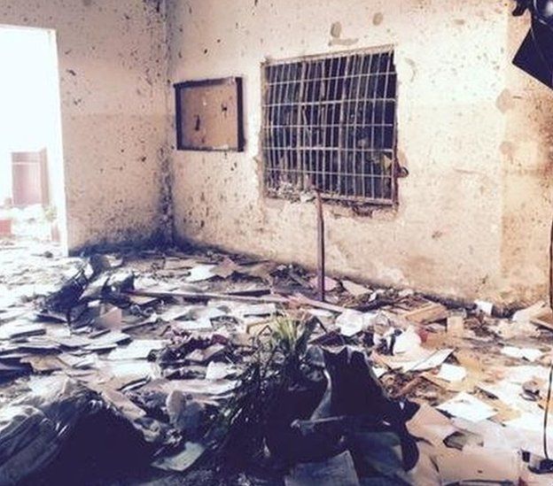 Destruction left in the wake of the attack on the Peshawar school on 17 December 2014
