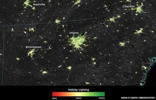 In the US, light use increased more in the suburbs than in the city centres