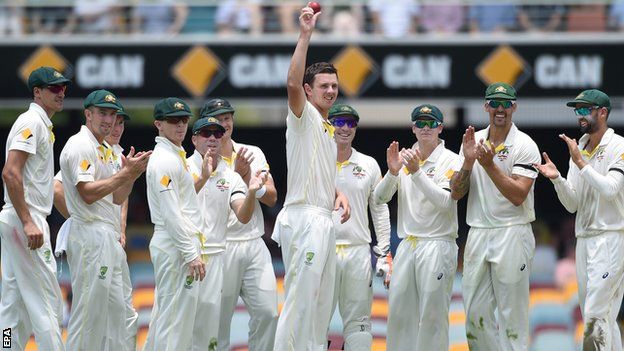 Josh Hazlewood acknowledges his five-wicket haul