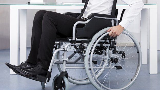 Worker in a wheelchair