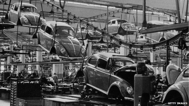 VW Beetle factory 1956