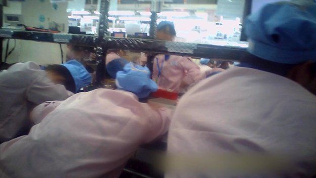 Asleep workers at factory