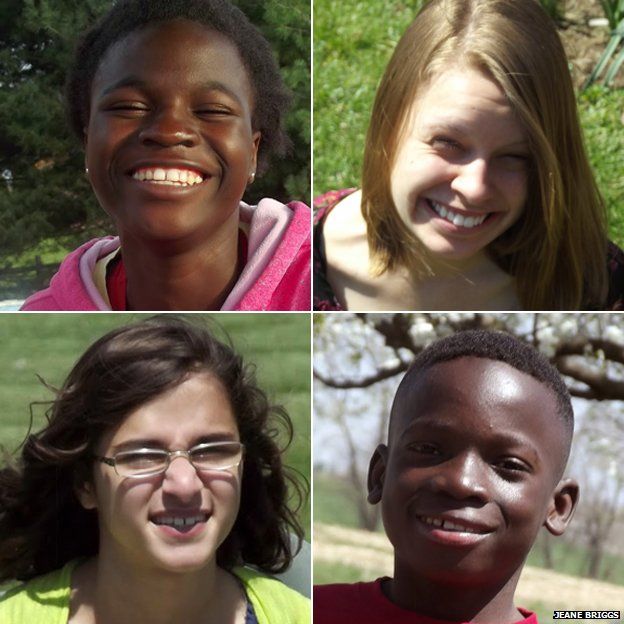 Clockwise from top left: Grace, Nataly, Lily and Levi