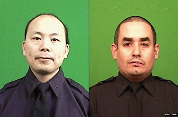Officers Liu Wenjin (left) and Raphael Ramos in a composite image