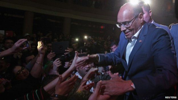 Moncef Marzouki at a presidential rally in Tunisia