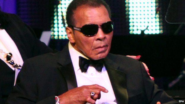 Muhammad Ali, pictured at a celebrity boxing match in 2012