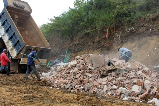 Construction waste is still deposited in parts of the dump