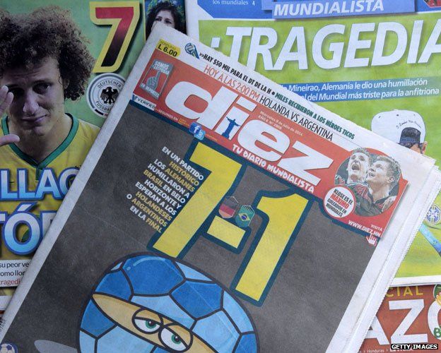 Brazil defeat newspapers