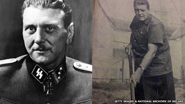 Otto Skorzeny in his Nazi uniform, and working on his farm in County Kildare