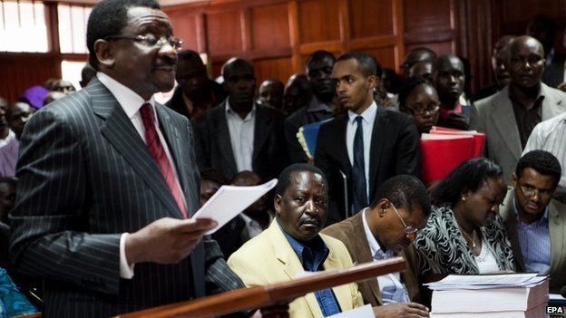 Kenya's opposition lawyer James Orengo speaks in a Nairobi court on 23 December 2014