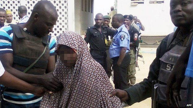 Nigerian police present 13-year-old girl to reporters in Kano. 24 Dec 2014