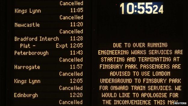 Rail passengers face some delays at King's Cross station - BBC News