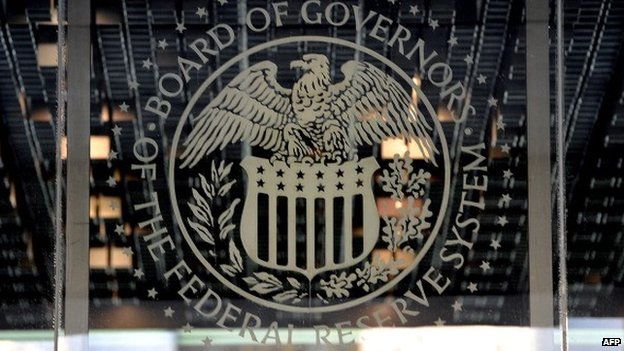 The US Federal Reserve sign
