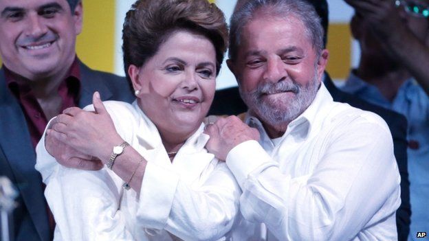 Dilma Rousseff and Luiz Inacio Lula da Silva, 26 Oct 2014