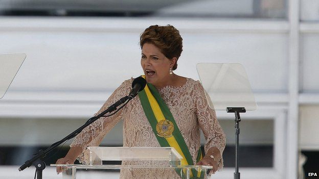 Brazils Dilma Rousseff Sworn In For A Second Term Bbc News