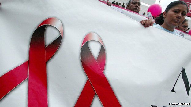 A woman takes part in a demonstration marking World Aids Day, December 1st, 2006, in Tegucigalpa, Honduras. AFP /Getty