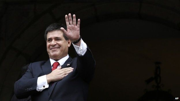 Paraguay president Horacio Cartes, 24 Nov 2014, in Quito, Ecuador