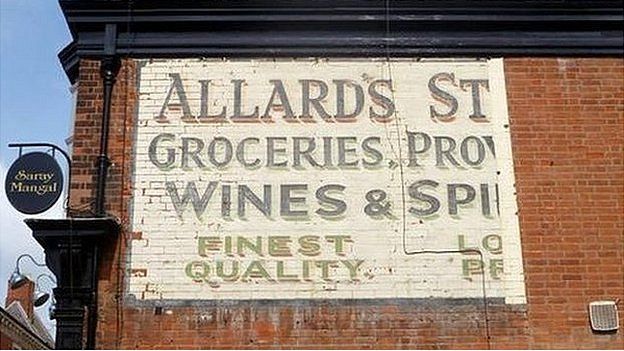 old painted signs