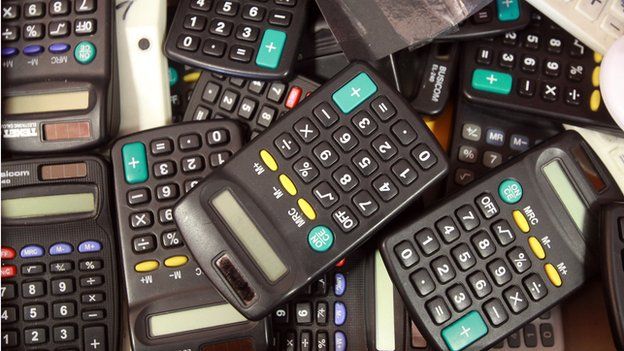 A pile of calculators
