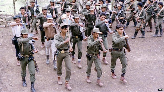Archive photo, Farc rebels in the 1980s
