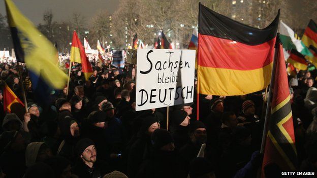 Pegida rally in Dresden, 5 Jan 15