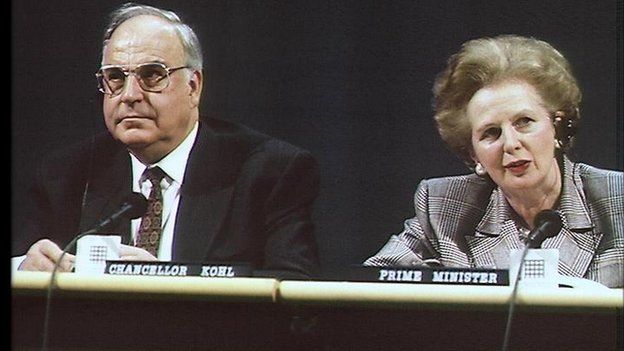 Helmut Kohl and Margaret Thatcher
