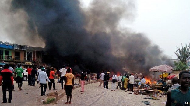 Scene of bomb blast in Jos