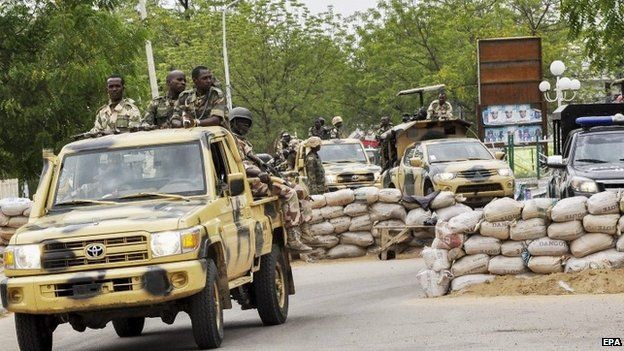 Nigerian military patrol in Maiduguri