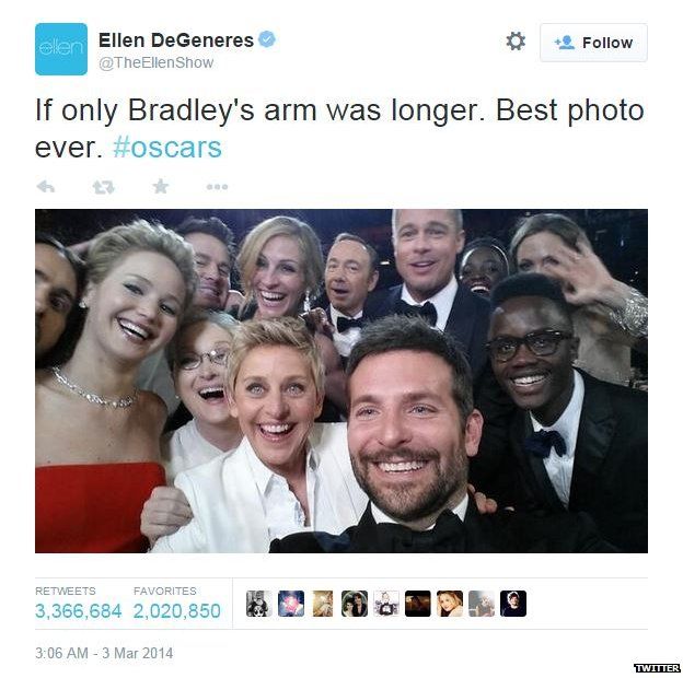 The famous Oscar selfie