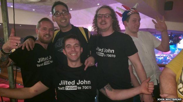 John Whitbread with friends and Colin Murray