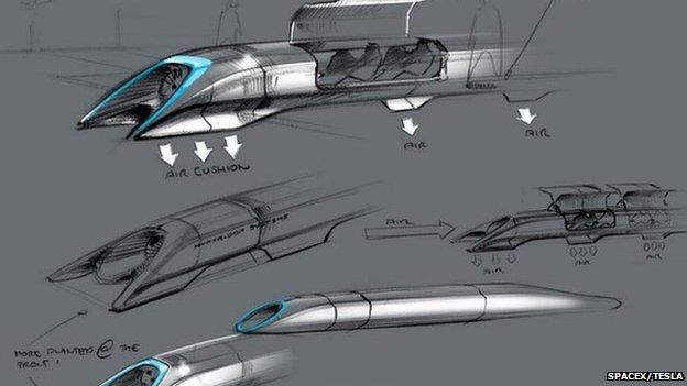 Concept drawing of Hyperloop