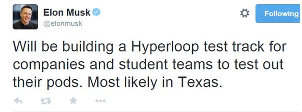 Elon Musk: Hyperloop test track planned by entrepreneur - BBC News