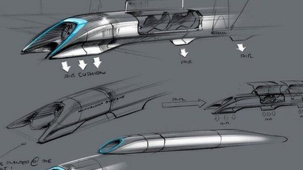Concept drawing of Hyperloop