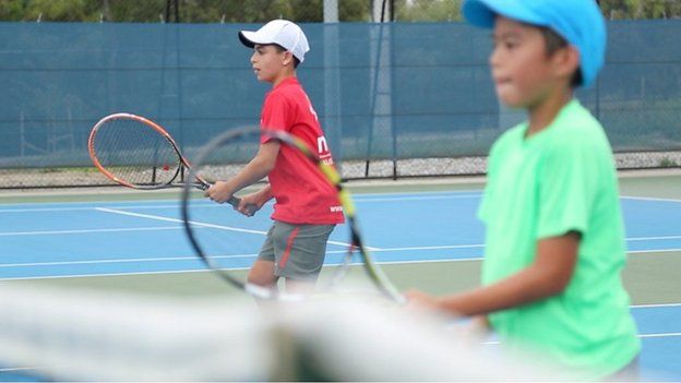 Young tennis players at MITS